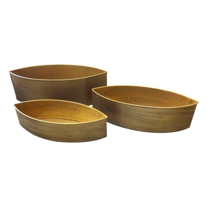 SET 3 BARCHETTE METALLO ORO 56